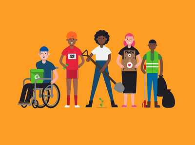 YMCA Youth Solutions bold chairty character character design climate change colourful development diversity fundraising goals illustration illustrator people recycling sustainable united nations vector vibrant ymca