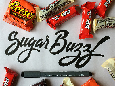 Sugar Buzz! hand lettering inktober lettering script sketch type typography