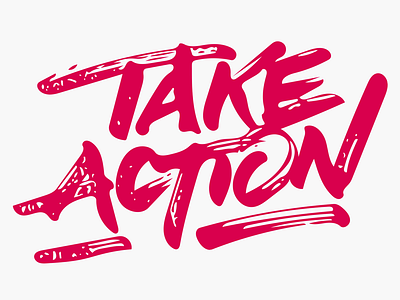 Take Action adobe brush lettering script shape vector