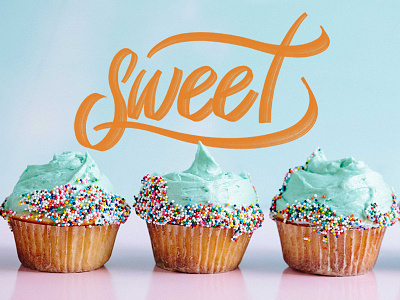 Sweet cupcake daily drawing dessert hand lettering lettering script sweet type typography