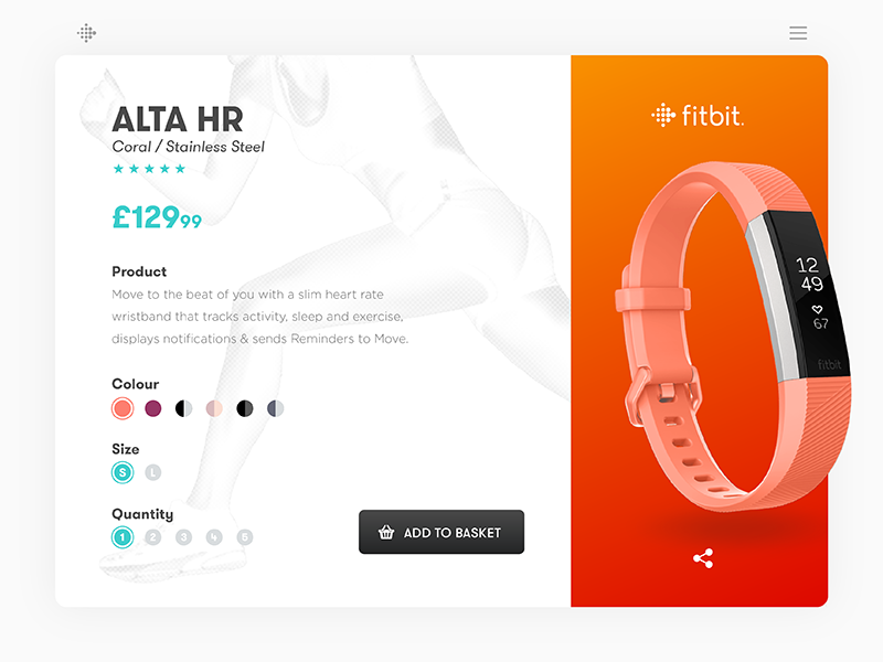 Fitbit Alta HR - UI Design by Son of Brutalism on Dribbble