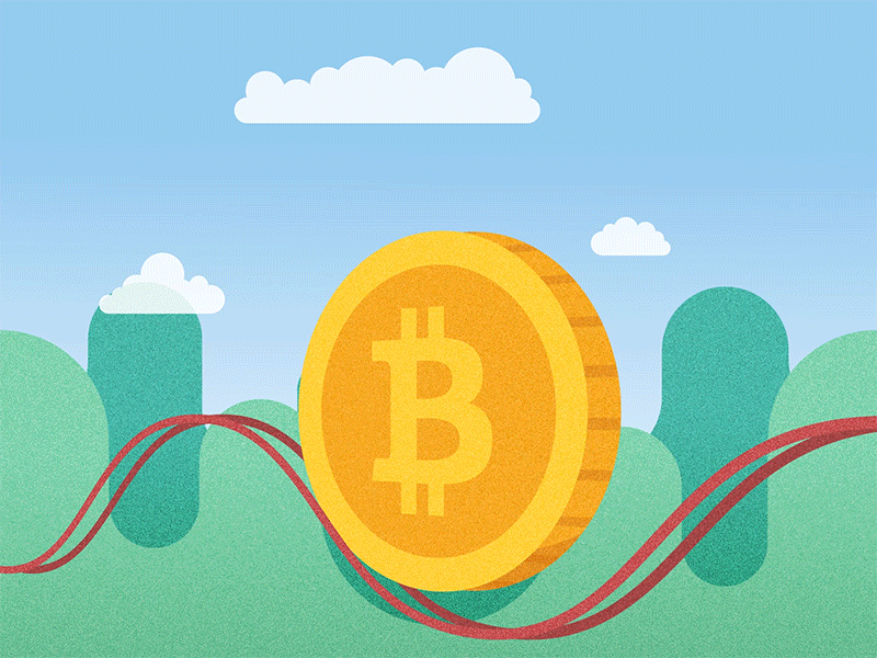 Bitcoaster animation bitcoin coin cryptocurrency gif graphic ico loop motion parallax roll rollercoaster