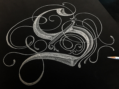 Flourished Chalkboard Lettering calligraphy chalk drawing flourishes illustration lcad lettering sketching traditional
