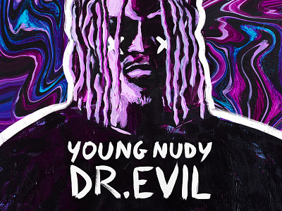 Young Nudy - Album Cover album cover artist artwork cover evil illustration music painting portrait purple rap rapper rca records young nudy