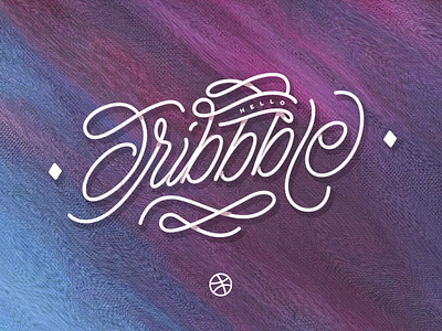Hello Dribbble! calligraphy lettering type