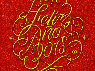 ¡Feliz año nuevo 2018! calligraphy lettering