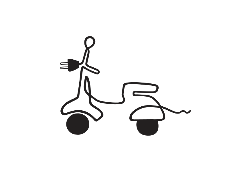 Twist 'n' Scoot Electric Scooters. branding illustrator logo scooter