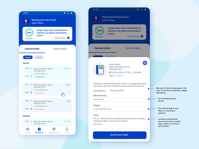 Confirm Attendance - Educational Mobile Application app attendance design education task list ui