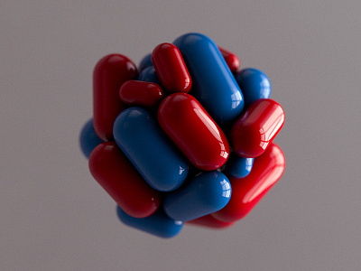 Red or Blue? 3d 3d art c4d cinema 4d design philosopher pill plastic