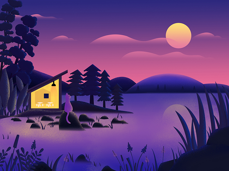 Moonlit Night by ran for One Pixel on Dribbble