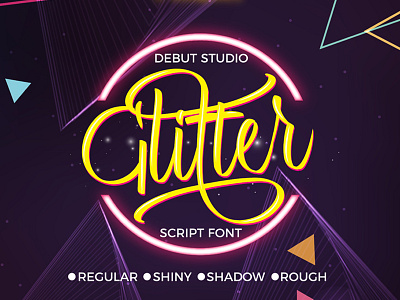 Glitter Script Debut Studio fonts fun glitter layered retro script street urban vintage