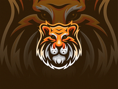 Tiger animal design editorial esport face gradient head icon jungle leader logo mark mascot modern simple source symbol trendy zoo