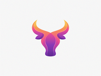 ColorBull animal branding bull business design gradient icon identity logo mark modern simple solid strong symbol trendy