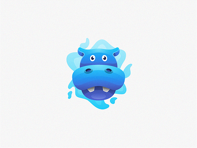 Hippo animal branding design gradient icon identity logo mark modern simple style symbol trendy