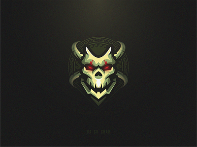 Da Co Chan design esport games gaming green icon illustration logo mark modern simple skull symbol