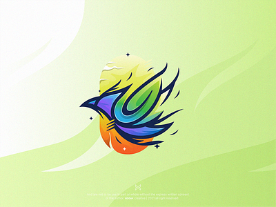 Green Bird - Flying animal bird branding design green icon illustration logo mark simple symbol vector