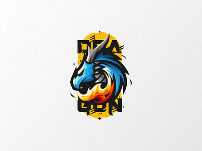 Dragon animal design games illustration mascot modern symbol