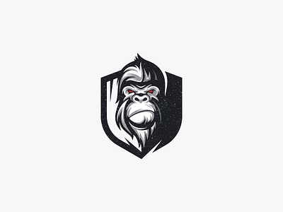 Gorillas Shield animal black branding designs gorilla icon logo mark save shield symbol tecture