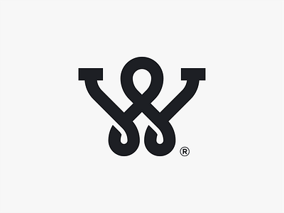 W flat infinity letter logo.design modern simple symbol w