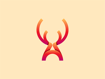 A Horn a branding design gradient horn icon logo mark modern simple