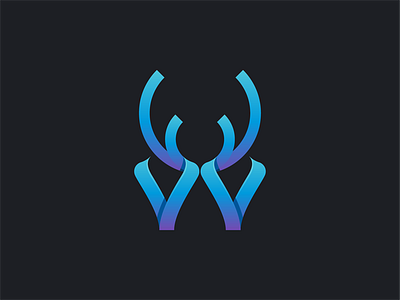 W Horn blue design explorations gradient horn logo modern simple w