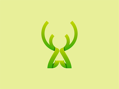 A - Explorations a branding design gradient horn letter logo mark modern simple