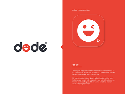 Dode Final Icon. branding cute design dribbble face flat icon identity letter logo mark modern simple vector