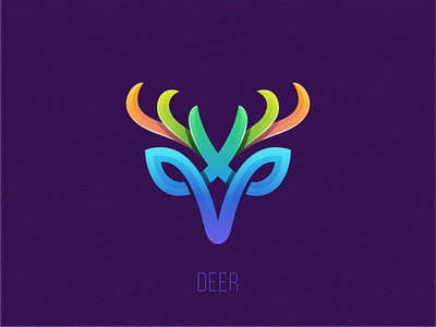 Deer animal animallogo branding deer deer logo design dribbble fullcolors gradient head horn icon light mark modern simple symbol vector