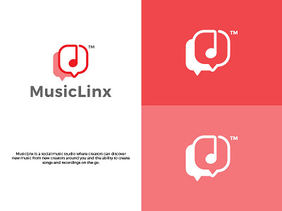 MusicLinx clean. illustrator logo minimal modern music simple social