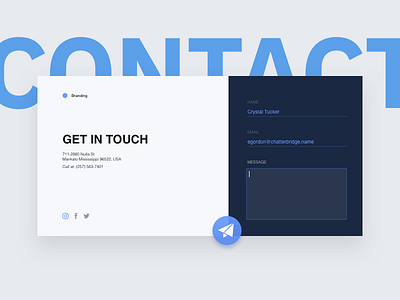 Daily UI #028 Contact Us