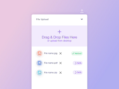 Daily UI #031 File Upload by Jiahui Zhou on Dribbble