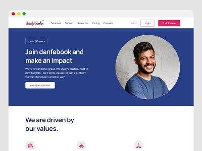 Danfebook app career webpage design ui webdesign