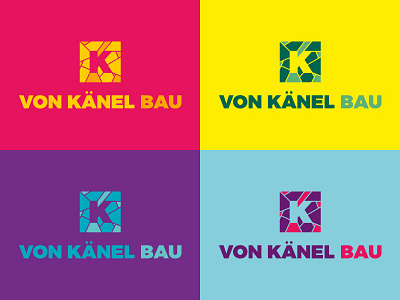 Colour directions Von Känel Bau branding color colour gilroy identity k logo monogram mosaic shape type typography