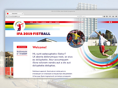Fistball World Championship Webdesign design layout lookfeel sport switzerland ui ux web webdesign