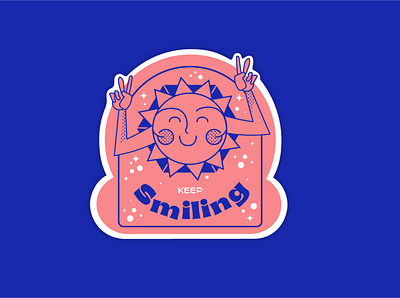 Keep smiling branding design dribbble happy illustration logo peace stickers sun vector