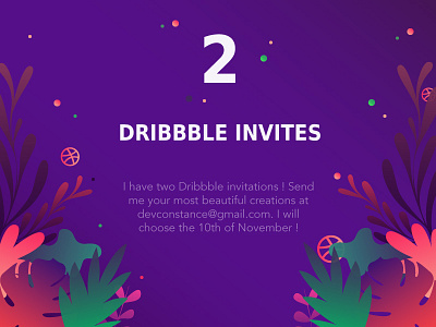 Dribbble Invites adobe design dribbble flowers illustration invite logo plants shot typography ui ux vector web