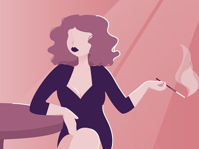 Smoking Woman beautiful girl body design illustration illustrator lips purple shapes smoking vector woman illustration