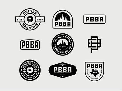 Permian Basin Cycling Association Badges badge design branding branding and identity freelance graphic design illustration logo design typography vector