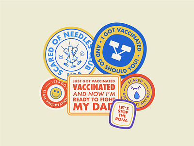 GET VACCINATED badge design badge hunting badges design freelance design graphic design logo logo badge sticker art sticker design sticker pack stickers typography vaccinated vector