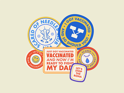 GET VACCINATED badge design badge hunting badges design freelance design graphic design logo logo badge sticker art sticker design sticker pack stickers typography vaccinated vector