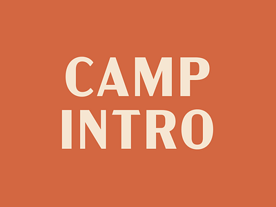 Brand Identity for Camp Intro