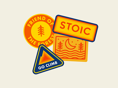 Stoic Badges apparel design badge design badges camp badges camp logos design freelance illustration graphic design outdoor apparel outdoor brand sticker design stickers