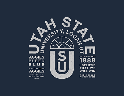 Ustate college design t shirt t shirt design texture typography utah utah state