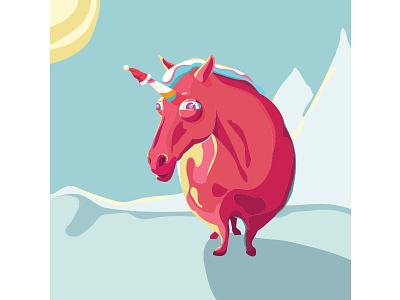 Unicorn cartoon colorful drawing happiness horse illustration illustrator new year unicorn winter