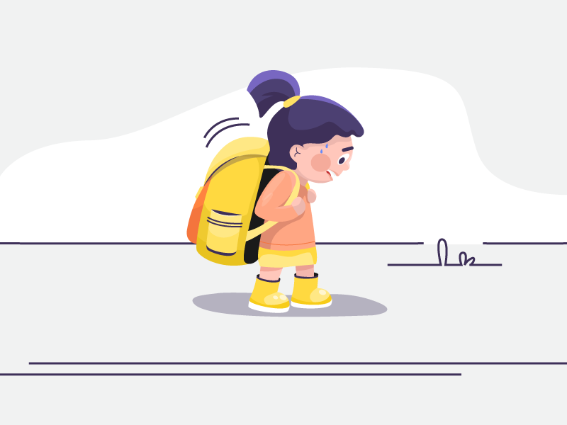 The girl with a huge bag by Bo Aurora on Dribbble