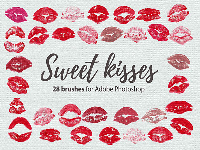 Sweet kisses (Photoshop brushes) adobe brush day kiss lipstick photoshop postcard valentine