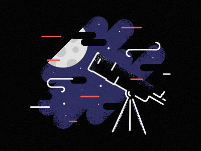 Night gaze design flat gaze illustration moon night