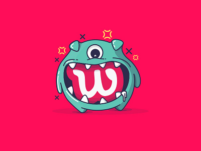 Friendly monster element for Webonio brand image design graphics designer illustration pixelmate popart ux vector website