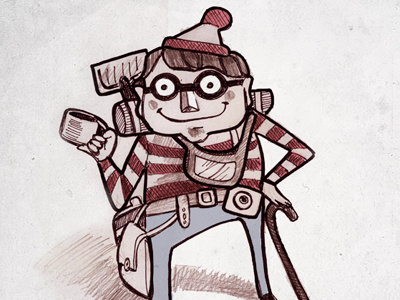 Waldo drawing ink sketch wheres waldo