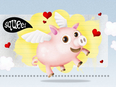 Squee!!!! hearts paper pig